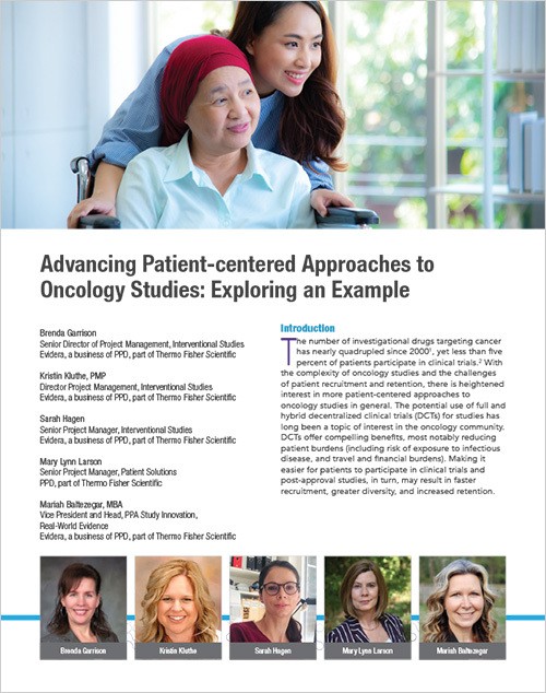 Advancing Patient-centered Approaches to Oncology Studies